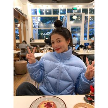 落落狷介 短款羽絨服女款冬季2024年新款小個子立領加厚保暖外套