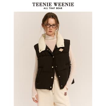 TeenieWeenie小熊女裝秋冬短款簡約風羽絨馬甲休閑羽絨服外套上衣