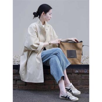春秋休閑日系簡約高階感風衣外套