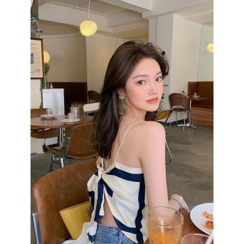 2024年夏季裹胸露背三角巾蝴蝶結