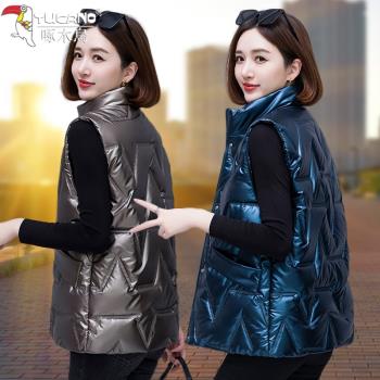 女士秋冬季背心加厚羽絨棉馬甲