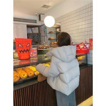 白鵝絨雲朵羽絨服女短款加厚小個子泡芙龜背連帽2024新款冬季外套