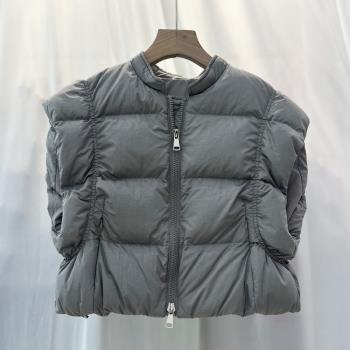 短款圓領小個子時尚羽絨服馬甲