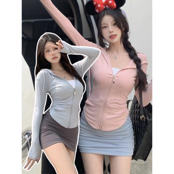 修身冰絲長袖上衣夏季輕薄防曬服