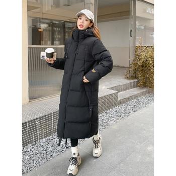 歐貨長款過膝羽絨服女冬季2024新款極寒加厚高階黑金鵝絨保暖外套
