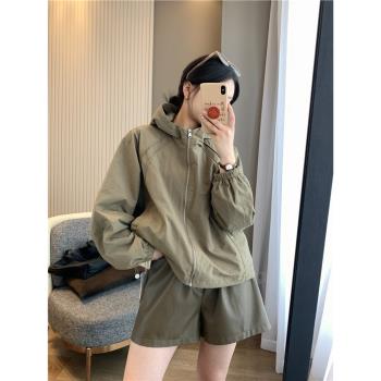 連帽棒球服韓版寬松拉鏈風衣夾克