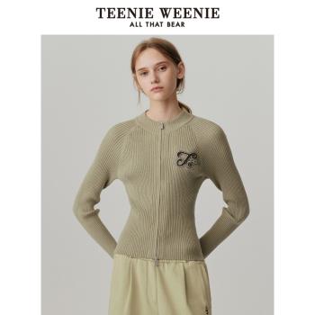 TeenieWeenie小熊女裝復古老錢時尚毛針織衫春季毛衫修身簡約外套