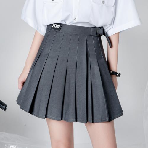 小雨家學院風個性褶皺位設計感半身裙JK風高腰短裙女防走光百褶裙