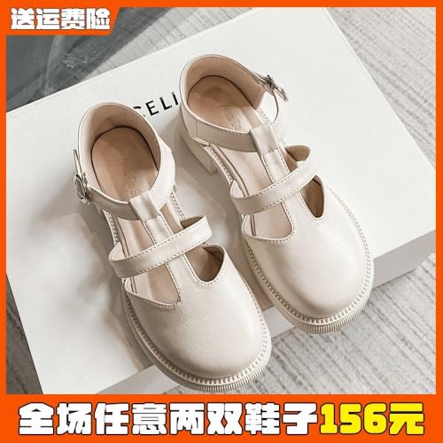 夏包頭平底瑪麗珍41一43羅馬涼鞋
