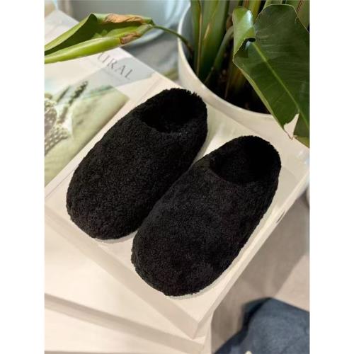 【特價清倉】厚底泰迪毛毛鞋女外穿2024年冬季爆款羊卷毛包頭拖鞋