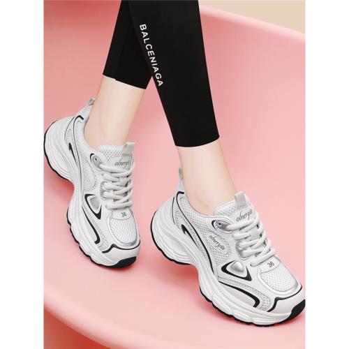 網紅老爹鞋女鞋2025春季新款復古運動鞋女款厚底加絨休閑鞋子