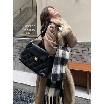 美拉德長款皮毛一體羊羔毛外套女2024冬季慵懶風寬松加厚毛絨大衣
