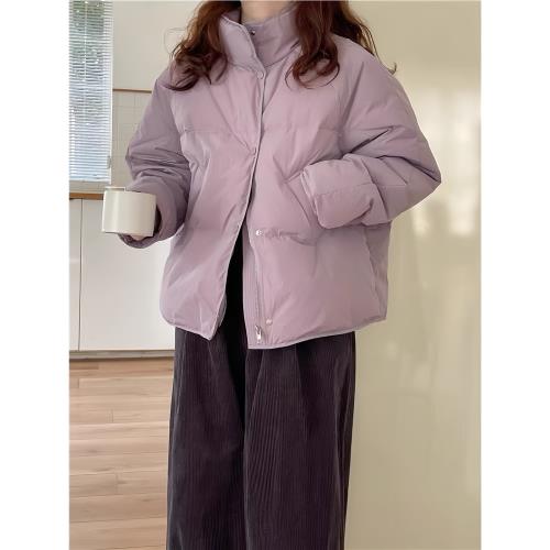 Wuli 24冬季潘多拉色立領羽絨服韓版白鴨絨外套百搭保暖面包服女