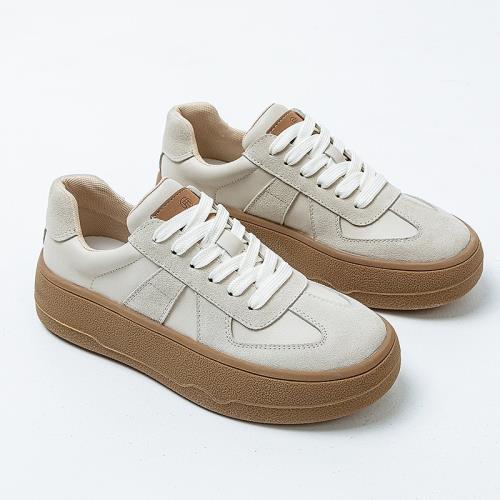 德訓鞋女款小白鞋百搭阿甘運動鞋厚底加絨休閑板鞋秋冬大碼女鞋41