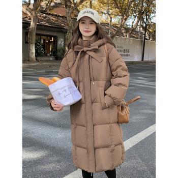 女冬設計感外套中長款羽絨服