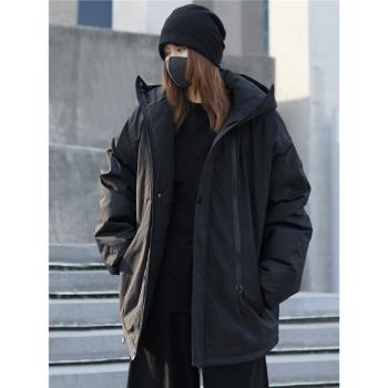 暗黑系機能風棉服外套酷颯風女裝冬季夾棉加厚防水工裝夾克個性潮