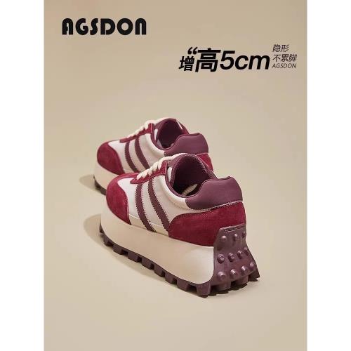 奧古獅登厚底阿甘鞋女款2025秋季新款增高德訓鞋松糕底休閑運動鞋