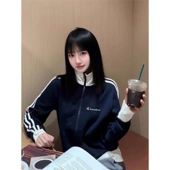 校園冠軍外套女春秋款2024新款休閑開衫立領小個子棒球服長袖上衣
