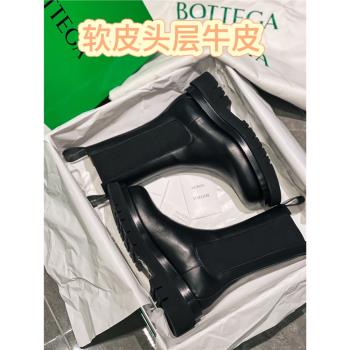 切爾西mona真皮騎士加絨煙筒靴