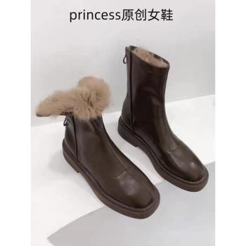 秋冬款加絨加厚防水防滑保暖短靴