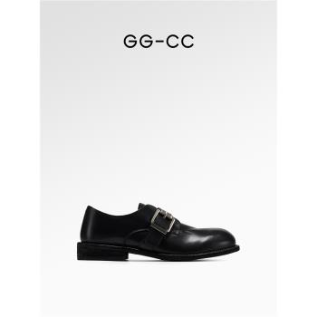 【倫敦迷霧】GGCC2025春季新款英倫厚底樂福鞋女通勤真皮中跟皮鞋