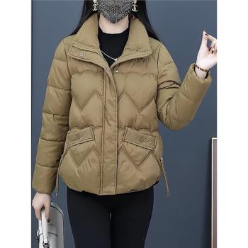 加厚保暖修身棉衣女小個子2024冬裝新款時尚立領短款爆款棉服外套