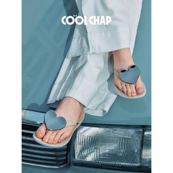 COOLCHAP愛心人字拖女新款夏季海邊沙灘旅遊防滑防臭夾腳涼拖鞋