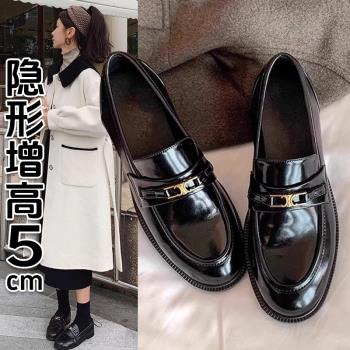 一腳蹬凱旋門英倫風粗跟樂福鞋