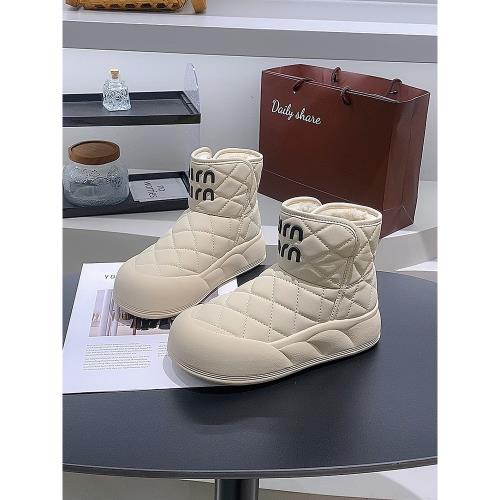 2024冬季新款加絨保暖雪地靴舒適百搭休閑厚底面包鞋防滑防寒棉鞋