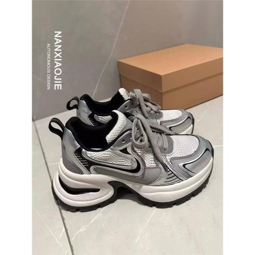 趙露思同款銀色老爹鞋女款2025新款爆款春夏款GC休閑運動鞋女鞋子