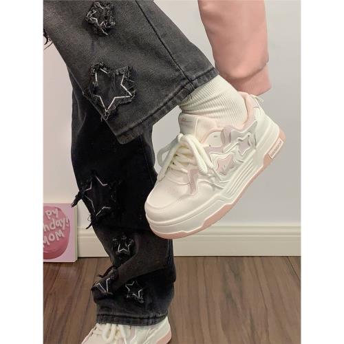 回力奶fufu小白鞋女2025新款原創星星鞋子ins潮休閑運動板鞋厚底