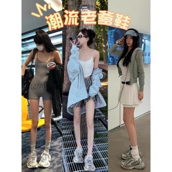 適合小個子的穿搭~巴家厚底老爹鞋女款今年流行爆款3XL復古運動鞋