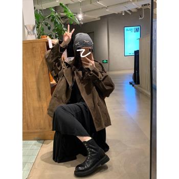 真皮復古厚底褶皺馬丁靴女2024秋冬新款百搭英倫風側拉鏈機車短靴