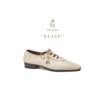 Mattina Elise經典春夏手工內縫線小牛皮鏤空皮底芭蕾舞鞋小白鞋