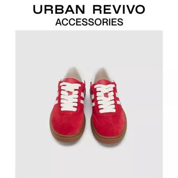 URBAN REVIVO2024秋季新款德訓鞋美式撞色休閑運動鞋女UAWS40141