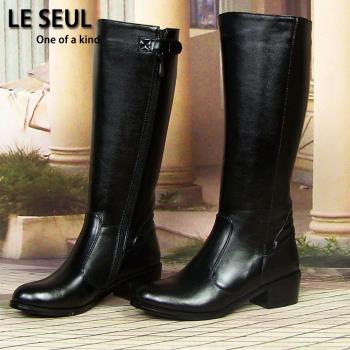 Leseul時尚中跟閱兵儀仗隊女靴