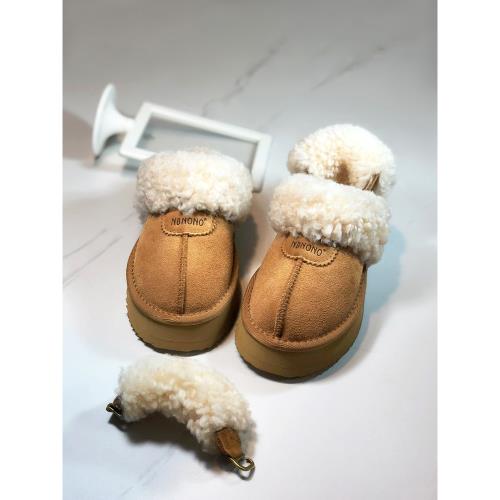 厚底羊毛拖鞋女皮毛一體2025新款外穿冬季加絨包頭毛毛鞋保暖棉鞋