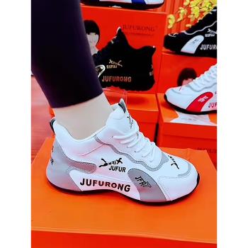 秋季新款真皮女鞋內增高小白鞋百搭老爹鞋軟底防滑時尚運動休閑鞋