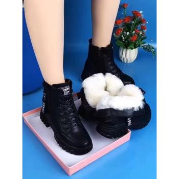 真皮羊毛加絨加厚保暖棉鞋雪地靴