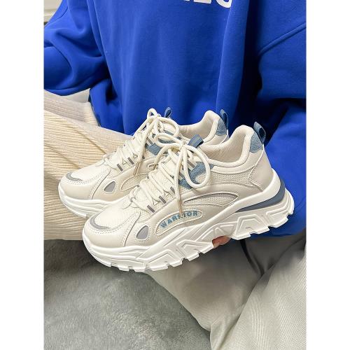 回力女鞋2025新款春季網面透氣運動鞋女爆款休閑鞋百搭厚底老爹鞋