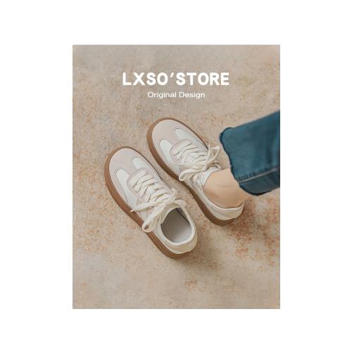 真皮德訓鞋女秋季運動鞋厚底休閑板鞋經典小白鞋百搭阿甘鞋單鞋子