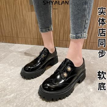 一腳蹬全牛皮小個子復古樂福鞋