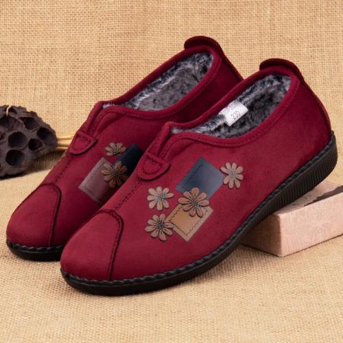 老北京布鞋冬季媽媽鞋女加絨防滑保暖老人鞋中國風復古老年奶奶鞋