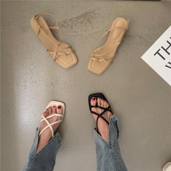 仙女風高跟鞋設計感小眾法式復古羅馬涼鞋法式鞋夏季新款粗跟女鞋