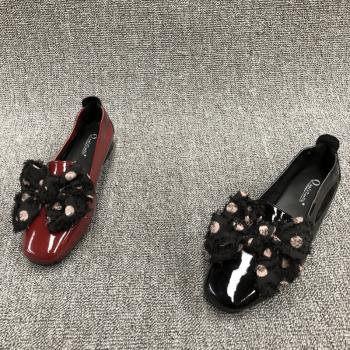 工廠外貿真皮女鞋2018年秋季新款牛皮時尚舒適方頭中口韓版單鞋