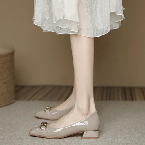 百搭晚風溫柔低跟新款春秋單鞋女2025春款配裙子仙女3公分小跟鞋