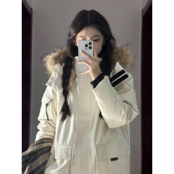 超好看韓版工裝加厚羽絨棉服女2024年冬季新款情侶高階感棉衣外套