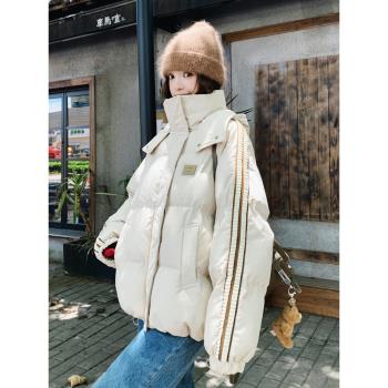 高階感超好看短款連帽麵包服棉襖女小個子2024年冬季新款加厚棉服