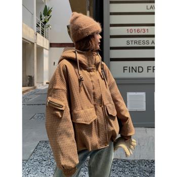 高階感超好看連帽加厚羽絨服女2024冬季新款設計感小眾白鵝絨外套