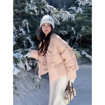 新中式國風盤扣羽絨服女冬2024新款甜美風減齡超好看白鴨絨麵包服